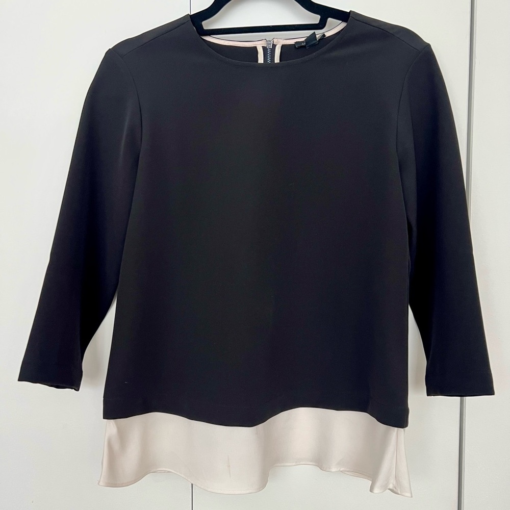 Ann Taylor Black and White Layered Blouse